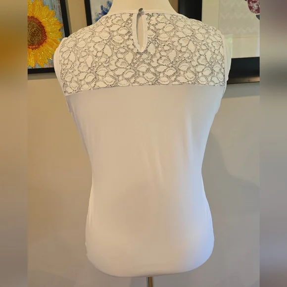Calvin Klein White Lace Accent Tank Top - Picture 4 of 8